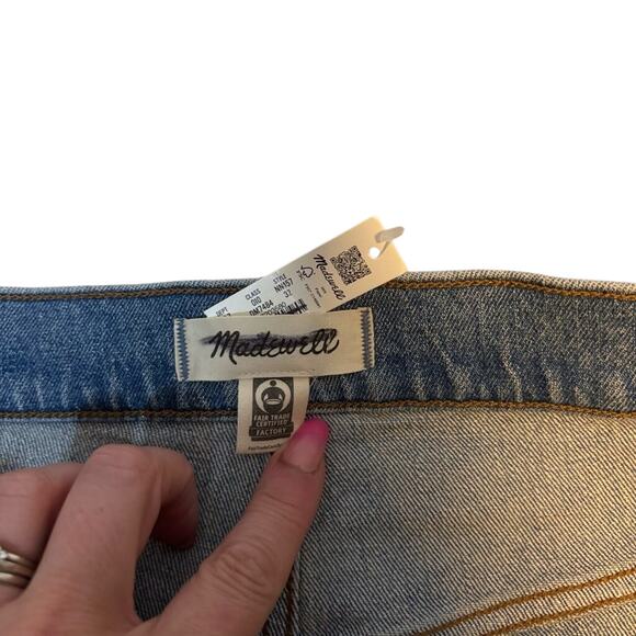 Madewell 90s Straight Jeans High Rise Size 32 Blue Denim Magic Pockets NWT - Picture 10 of 11